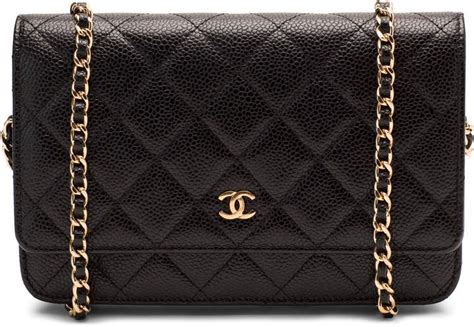 chanel wallet on chain quilted caviar gold-tone black|Chanel Wallet On Chain Quilted Caviar Gold.